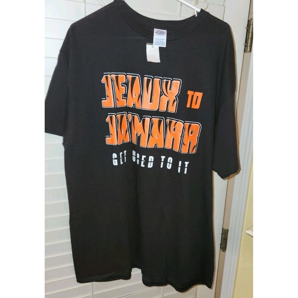 CINCINNATI BENGALS XL tee shirt JEAUX TO JA'MARR  GET USED TO IT new with tags